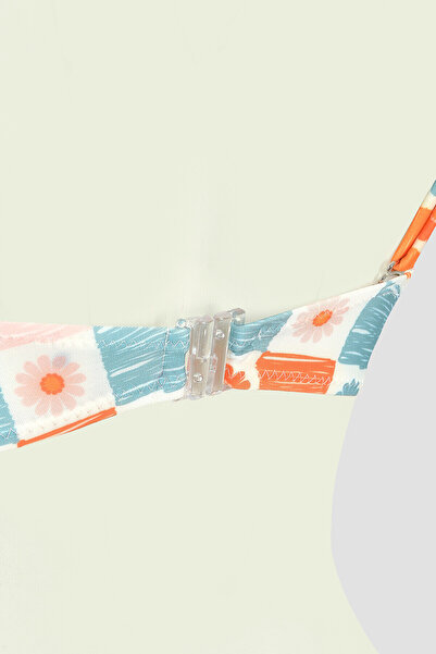 LOYA Turuncu Daisy Forest Straplez Tek Üst Bikini