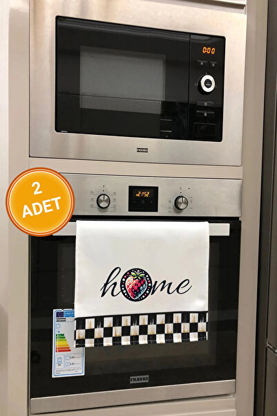 Valerine Life Çilekli Dama Desenli Home Mutfak Kurulama ve Fırın Beyaz El Hav...