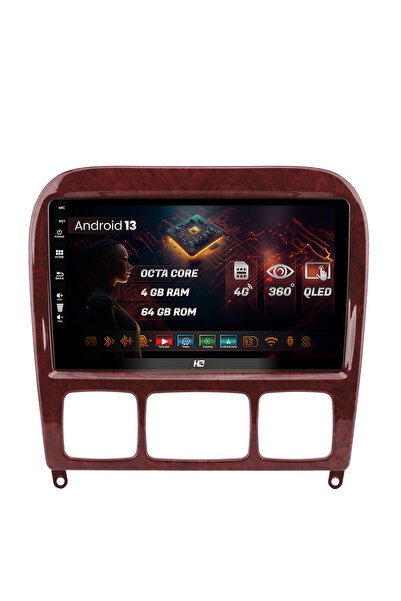 HUB64 Navigatie Mercedes Benz S-Class (1998-2005), 4GB RAM, Android 13, Octac...