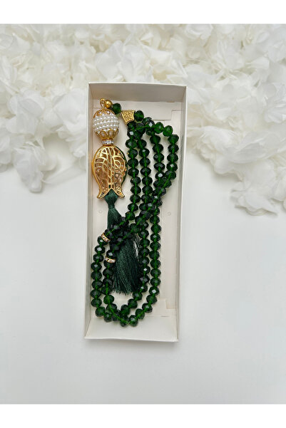 lenagiftworkshop СМАРАГДОВО ЗЕЛЕНИ сватбени кристални броеници в подаръчна ку...