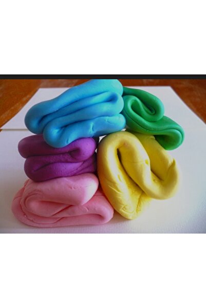 hediyehobihersey Şeker Hamuru Seti 250Gr Beyaz Kırmızı Mavi Sarı Siyah 5x50gr