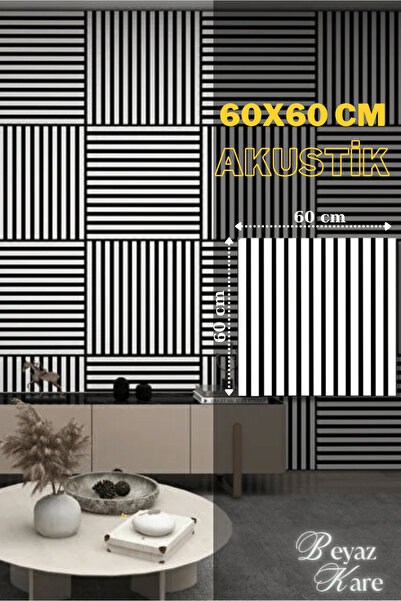 DECOALA MDF Ahşap Akustik Duvar Paneli 60x60 cm