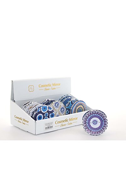 Store Taşlı Nazar Boncuklu El Aynası 7x7 cm – İnce, Şık ve Dekoratif