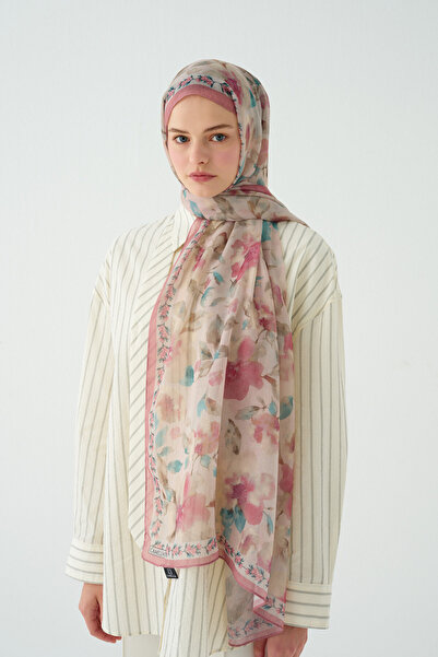 cs camellia scarf Şal Tokyo Rami - Pudră