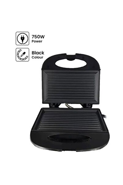 DLC Sandwich Maker 600 750W - Fast Heating, Easy Cleaning, Black