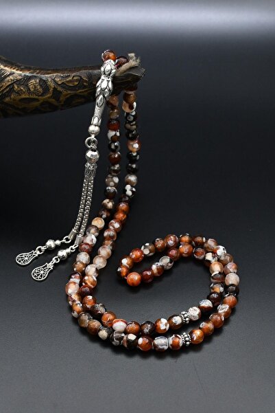 Prestige Натуральний агат з прожилками, 99-градусний чотки, 925 проба срібла,...