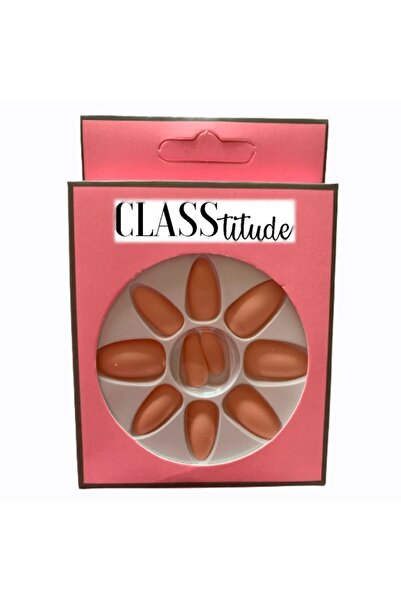 KESNUP Set de 12 unghii false mate autoadezive, culoarea piersicii