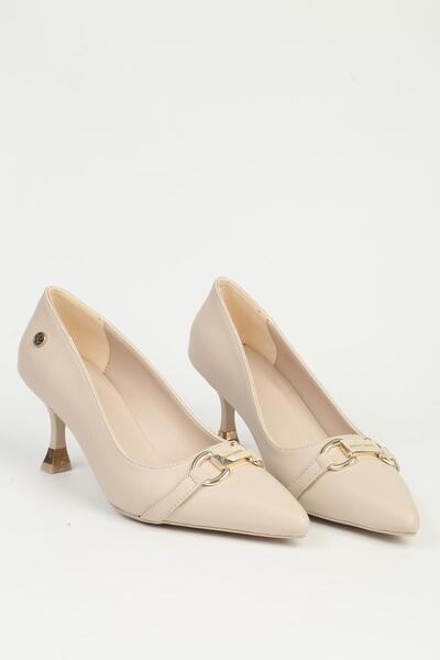 Pierre Cardin Krem Kadın Topuklu Ayakkabı PC-55015