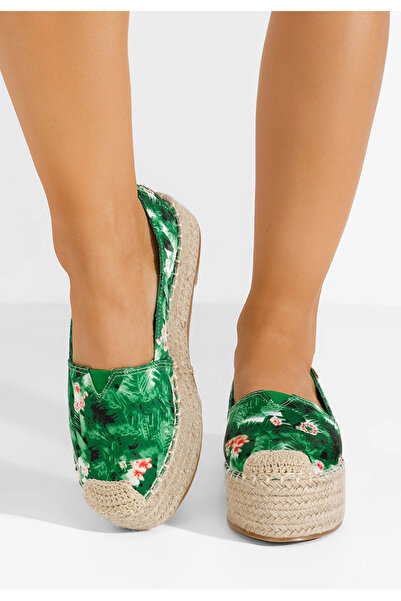 B T Shoes Zelené dámské espadrilky Laguna