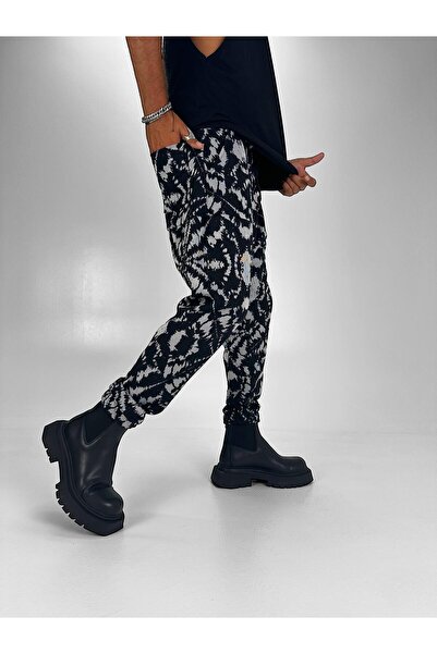 Superbluemexico Unisex Jacquard Patterned Jogger Pants