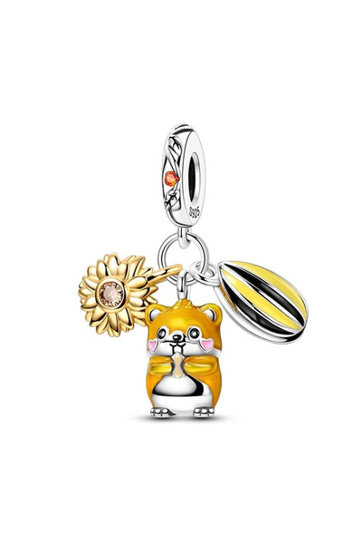 Choice KTC1497 Original 925 Sterling Silver Sunflower Set Charms Flower Ring Earrings Beads Pendants Fit B