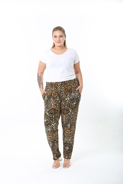 XL Modam Wool Viscose Patterned Winter Plus Size Pants