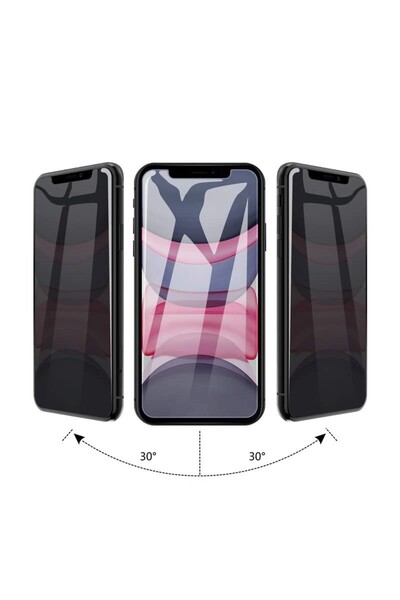 Flippy Tempered Glass Screen Protector for Samsung A70 Full Glue Privacy 9H Black