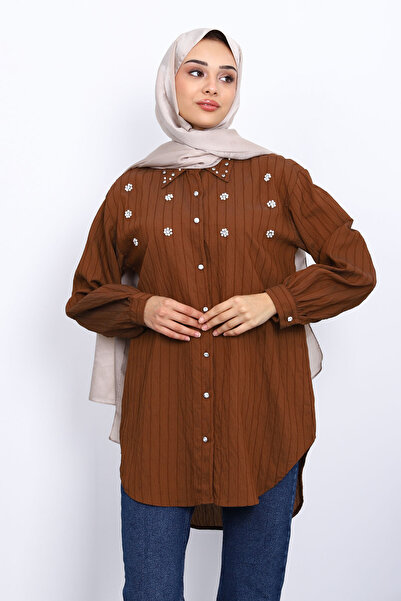 İmajButik Τονίκ με λεπτομέρεια από καφέ πέτρα