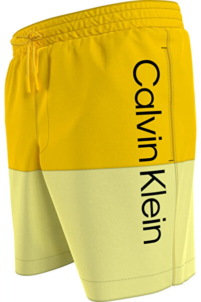 Calvin Klein MEDIUM DRAWSTRING Erkek Sarı Deniz Şortu