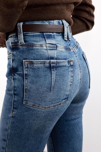 5in1Canpolat Blue High Waist Slim Fit Lycra Jeans