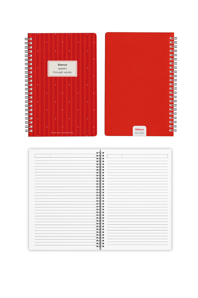 Notisyon A5 Spiral School Notebook 120 Pages Set of 4, 2 Lined - 2 Squared Notebooks, Notebook, with Lesson Schedule