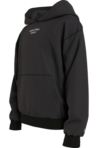 Calvin Klein STACKED LOGO RELAXED Erkek Siyah Hoodie
