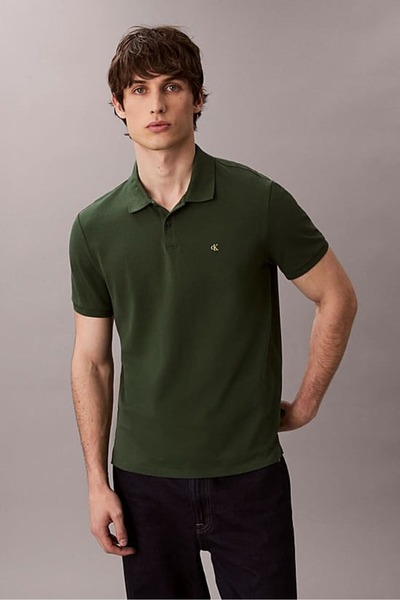 Calvin Klein Erkek Regular Fit Pike Polo T-Shirt - Yeşil