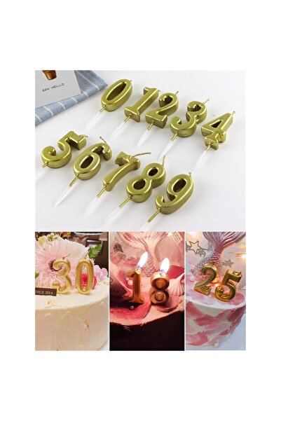 Flippy Cake Candle, Flippy, Figure 8 Model, Party, 4.5 x 2.5 cm, Paraffin, Gold