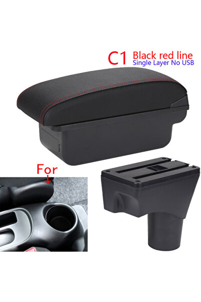choice2 صندوق مسند ذراع C1 أسود وأحمر بدون منفذ USB لسيارة نيسان صني، مناسب أ...
