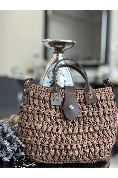 gulora حقيبة يد وكتف صغيرة منسوجة من خيوط الرافيا - أنيقة ومتينة مع حزام قابل...