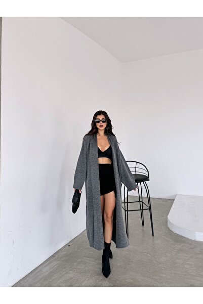 DİMA FASHİON Full-Length Knitwear Cardigan