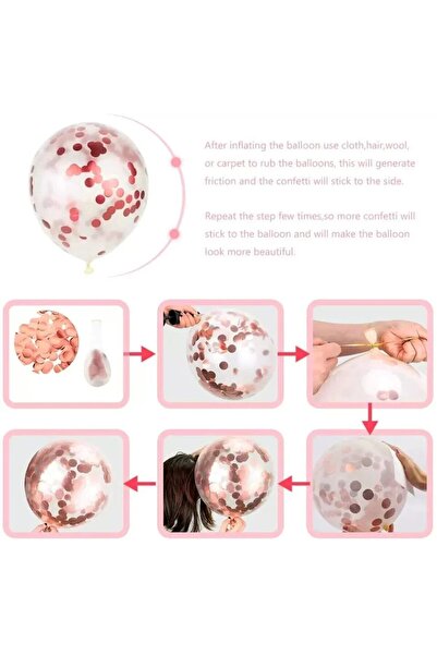 Flippy Set of 15 party balloons, Flippy, rose gold/white, 30 cm