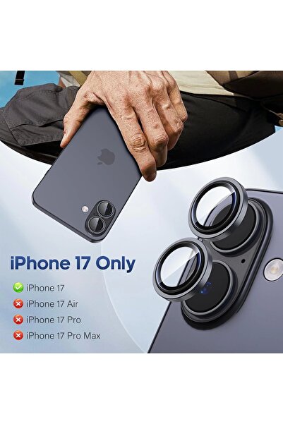 Lopard iPhone 17/16/16 Plus Kamera Koruyucu Gece Çekim Destekli Premium Safir Lens Koruma Parlak Temperli C