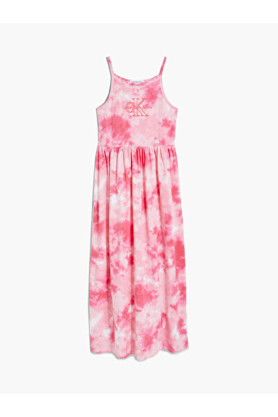 Calvin Klein TIE DYE STRAP MAXI D Kadın Pembe Elbise