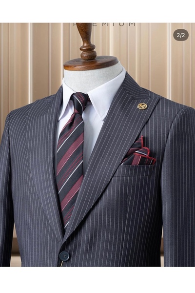 ilayda emir Gray Striped Suit