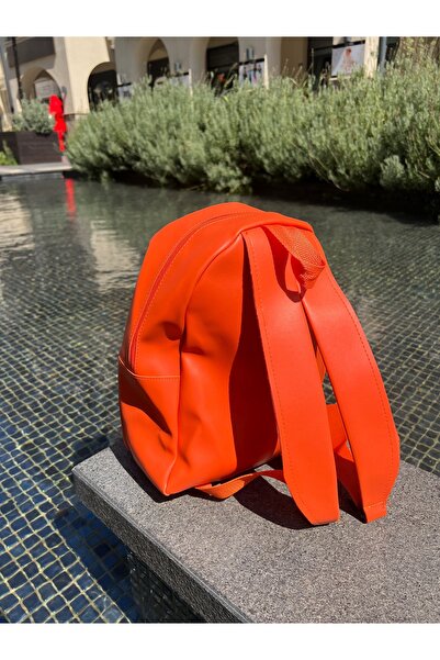 Kokoş İşler Orange Labubu Patterned Children's & Teenager's Backpack