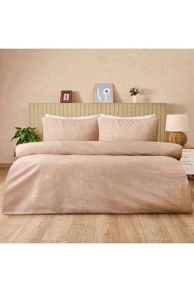 Evidea Soft Tanura Kolay Ütülenir Çift Kişilik Nevresim Seti - Bej