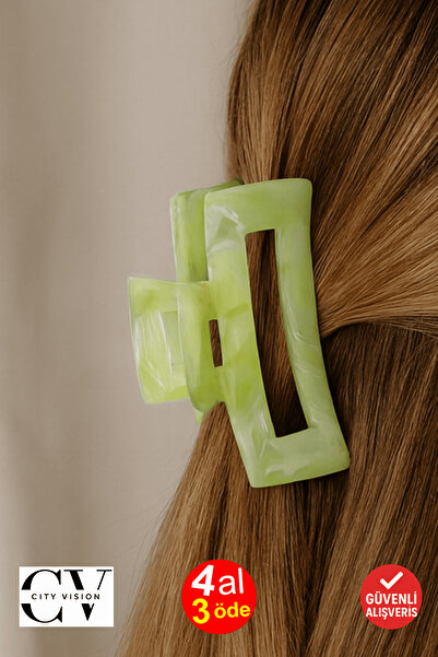 cityvision Agrafă de păr cu model de marmură verde apă de 10 cm – elegantă și...