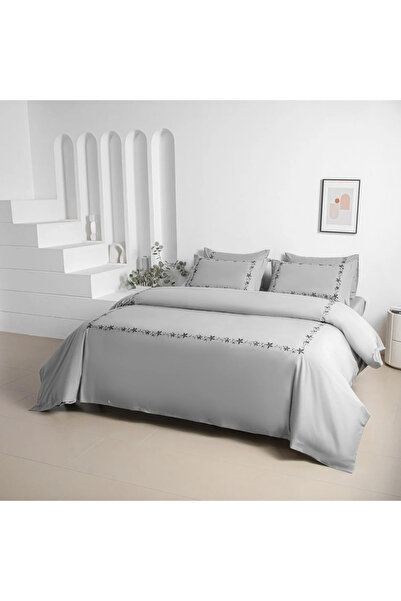 Alhabib bedding Fahda Summer Embroidered Bedspread, Queen Size, 160x200, Luxury, Gray, Number of Pieces: 5