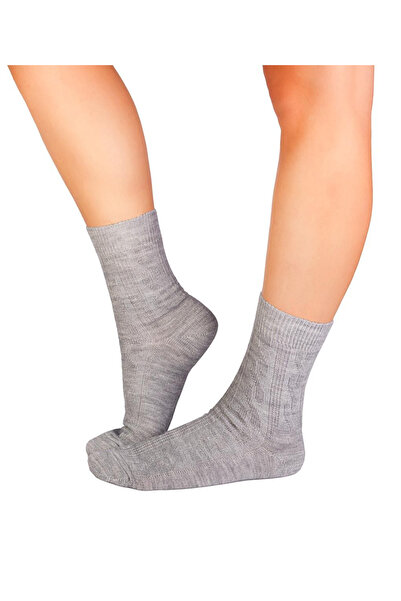 Pirin Hill Κάλτσες από χοντρό μαλλί με πλεξούδα, γκρι
