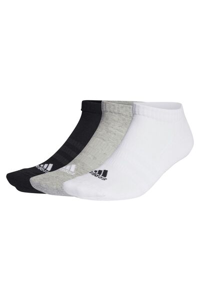 adidas Cushioned Ankleless Socks - 3 Pairs Gray Socks Ic1333