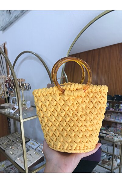 the ASEL İNCİ Handmade Round Handle Design Bag