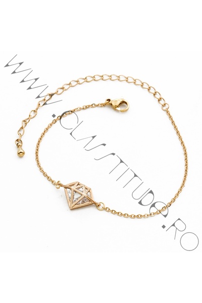 KESNUP Rose Gold Stainless Steel Glass Crystal Bracelet