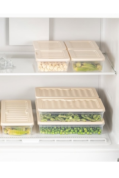 teknotrust Turuncu buz dolabı ve dondurucu düzenleyici set, saklama kabı, pratik ve şık kullanım