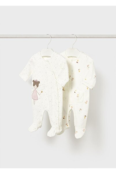 MAYORAL Kışlık Kız Bebek 2'li Tulum Set - Ekru