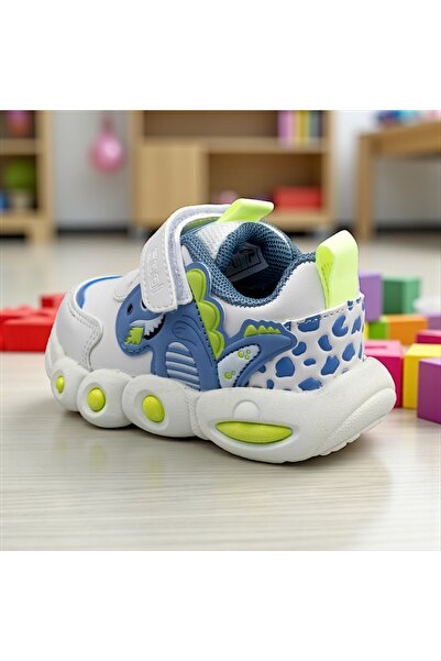 JOJO KIDS Children's Velcro Leather Dino Sneakers, Orthopedic Sole, Very Light Sneaker