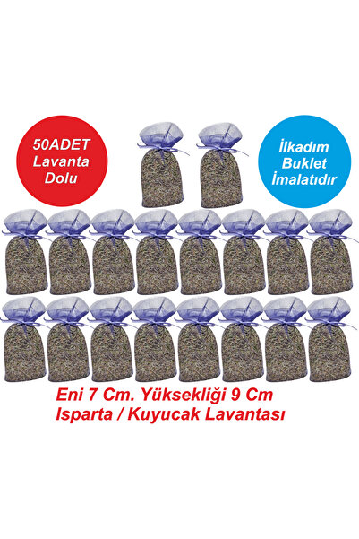 ilkadimbuklet 50 Adet Doğal Lavanta Kesesi – Lavanta Dolu, Araba & Dolap Kokusu, Güveye Karşı Doğal çözüm