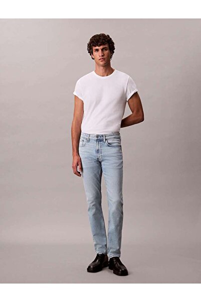 Calvin Klein SLIM MARBLED BEACON JEAN REGEN Lacivert Erkek Jeans
