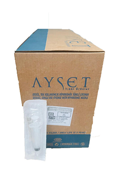 Ayset 2ml Enjektör Dental (0.40x50mm) (27g* 2) 2cc 3p Uzun 250 Adet
