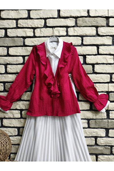 LuXeX Cardigan with Ruffled Collar