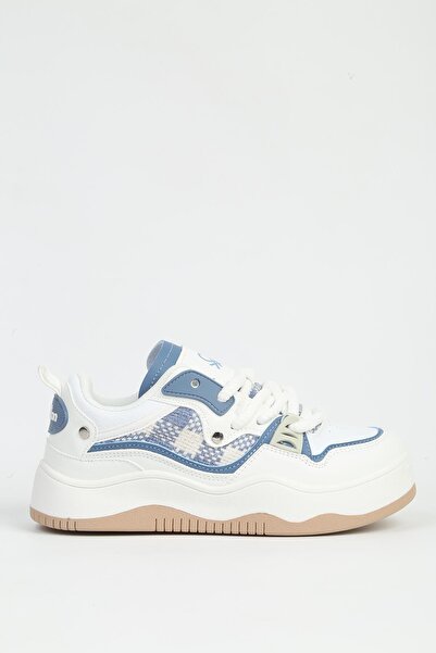 Benetton Beyaz Bebe Mavi Kadın Spor Ayakkabı İTHAL BNI-12157