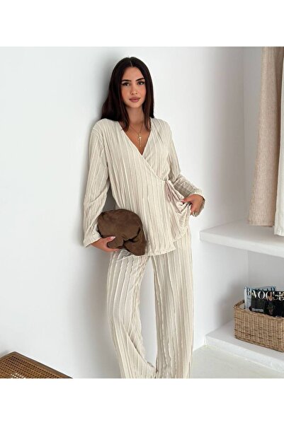 Noa Noa Ruffled Double-Breasted Collar Suit