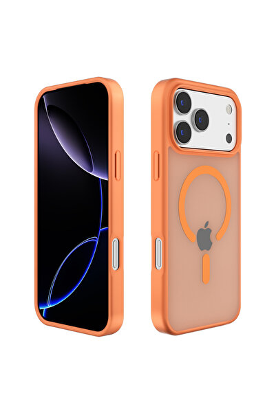 REDz Accessories Carcasă mată antișoc cu MagSafe pentru iPhone 17 Pro Max, spate mat, portocaliu