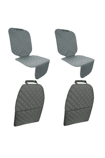 Metru Patrat Set 4 auto protection covers, quilted, universal, gray, washable, waterproof, two baby seat covers a